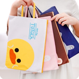 韩国卡通可爱手提牛津文件袋