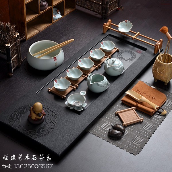 福建正品天然整块乌金石茶盘石茶海功夫茶具 厂家直销特价包邮