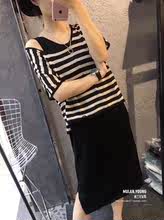 背心冰丝连衣裙 2件套 圆领纯色宽松针织衫 无袖 针织裙2017夏季新款