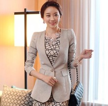 2014早秋新款小西装女外套 韩版修身女士小西服长袖中长款外套女
