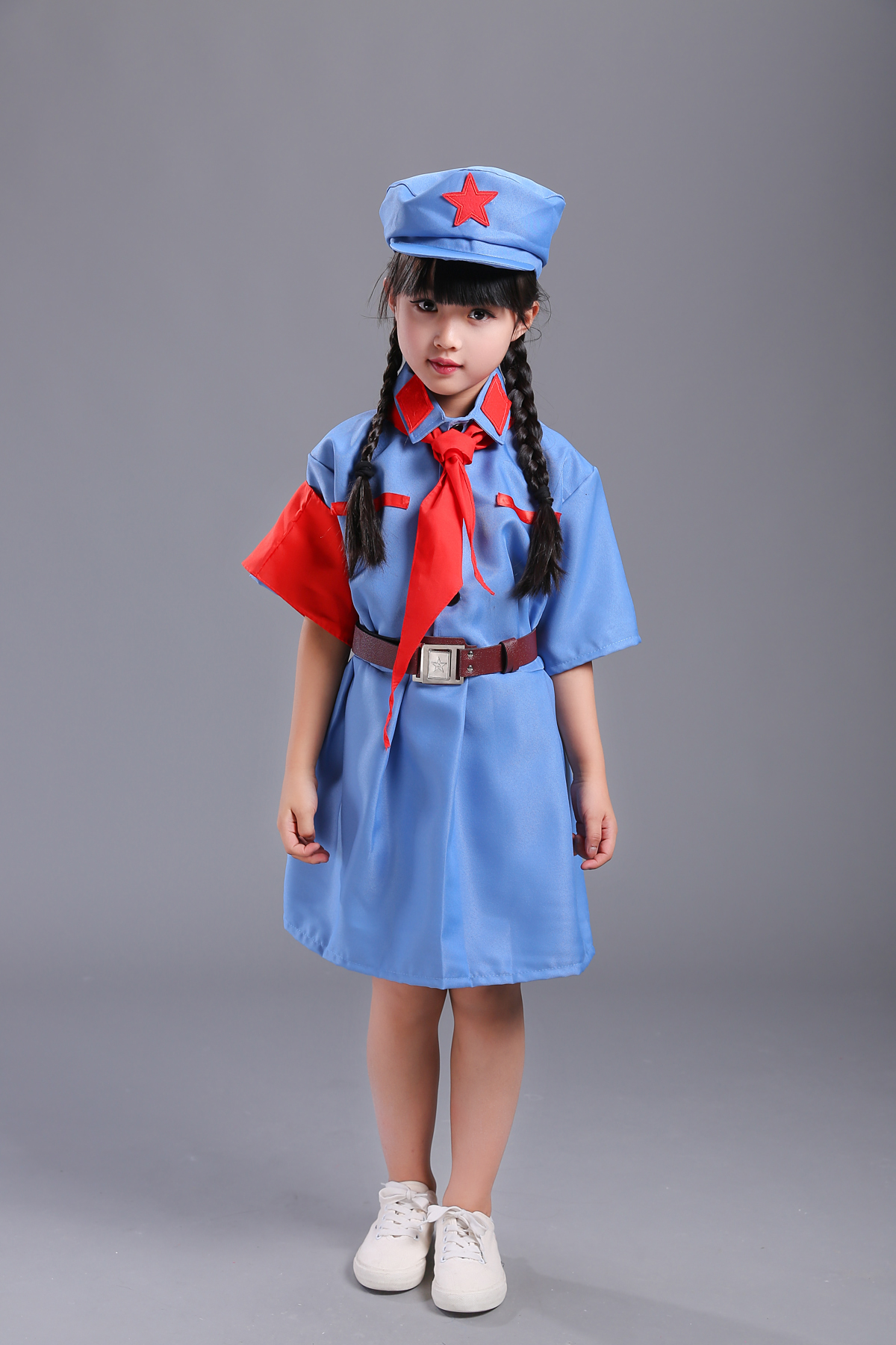 新款儿童八路军演出服军装套装小红军服装摄影男女童军装表演服