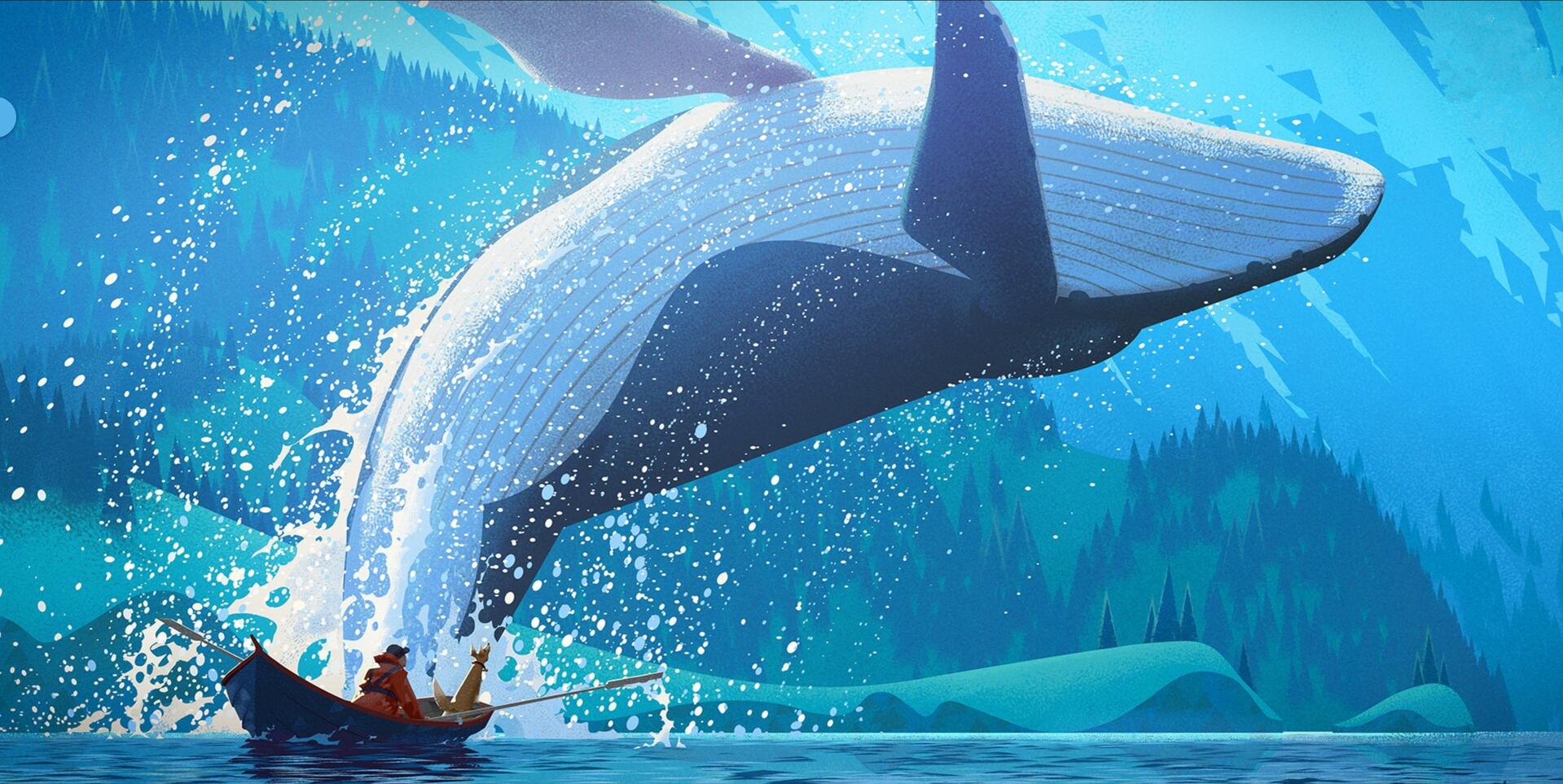 须鲸鲸鱼跳跃出水面挂画壁画无框画装饰画6030尺寸两幅九折包邮