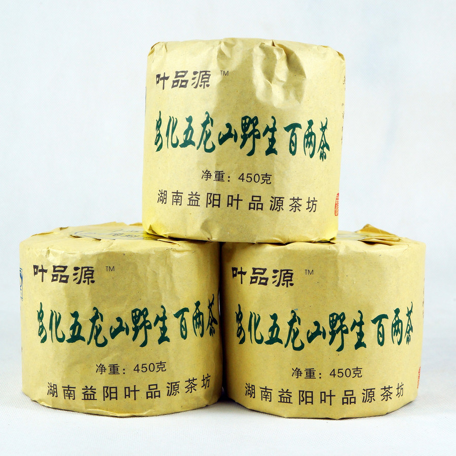 湖南安化黑茶 千两茶 五龙山原叶野生纯料 花卷茶 百两茶 450克