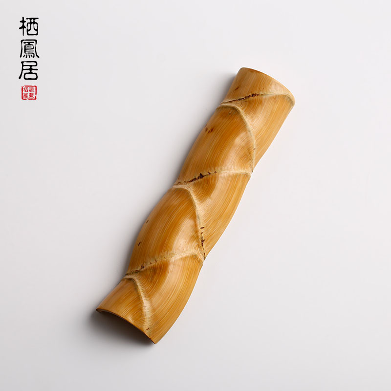 栖凤居茶则 精品台湾手工老梅竹湘妃竹茶荷茶匙赏茶勺 茶道零配件