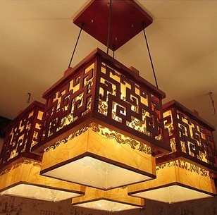吊灯 中式吊灯 仿古羊皮灯客厅灯餐厅灯 古典木质 宫式灯具灯饰 宫灯