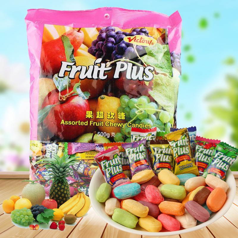 包邮马来西亚进口fruit plus果超软糖水果软糖500g喜糖糖果