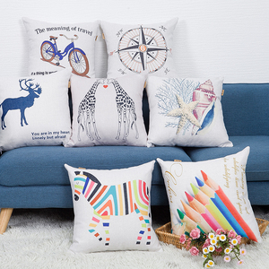 卡通棉麻沙发抱枕