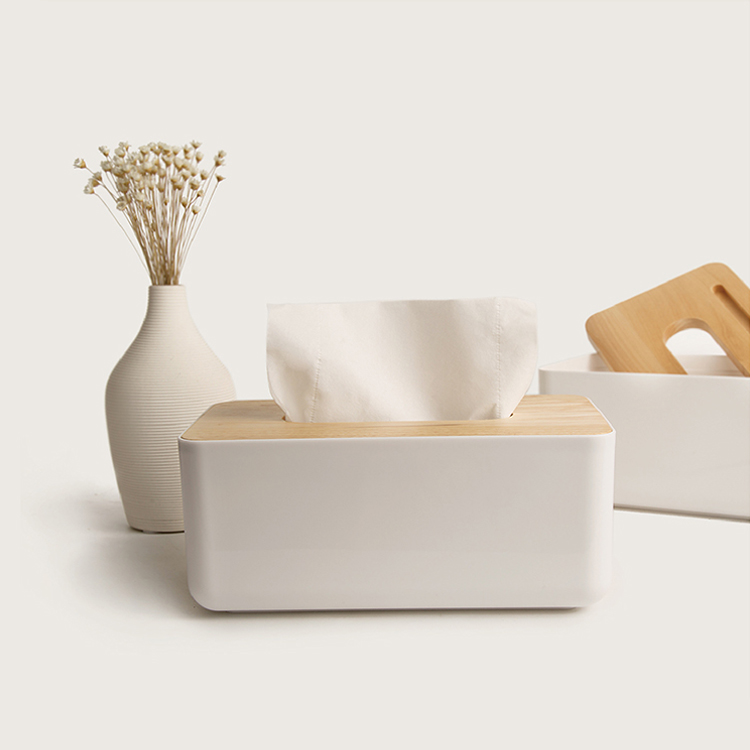 态生活 简约创意餐巾纸抽盒 高档木盖纸巾盒 家居车用塑料抽纸盒