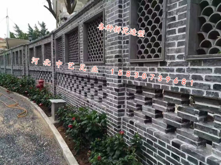 青瓦仿古青瓦青瓦拼花铺地立瓦镂空隔断青瓦围墙瓦片造型青瓦