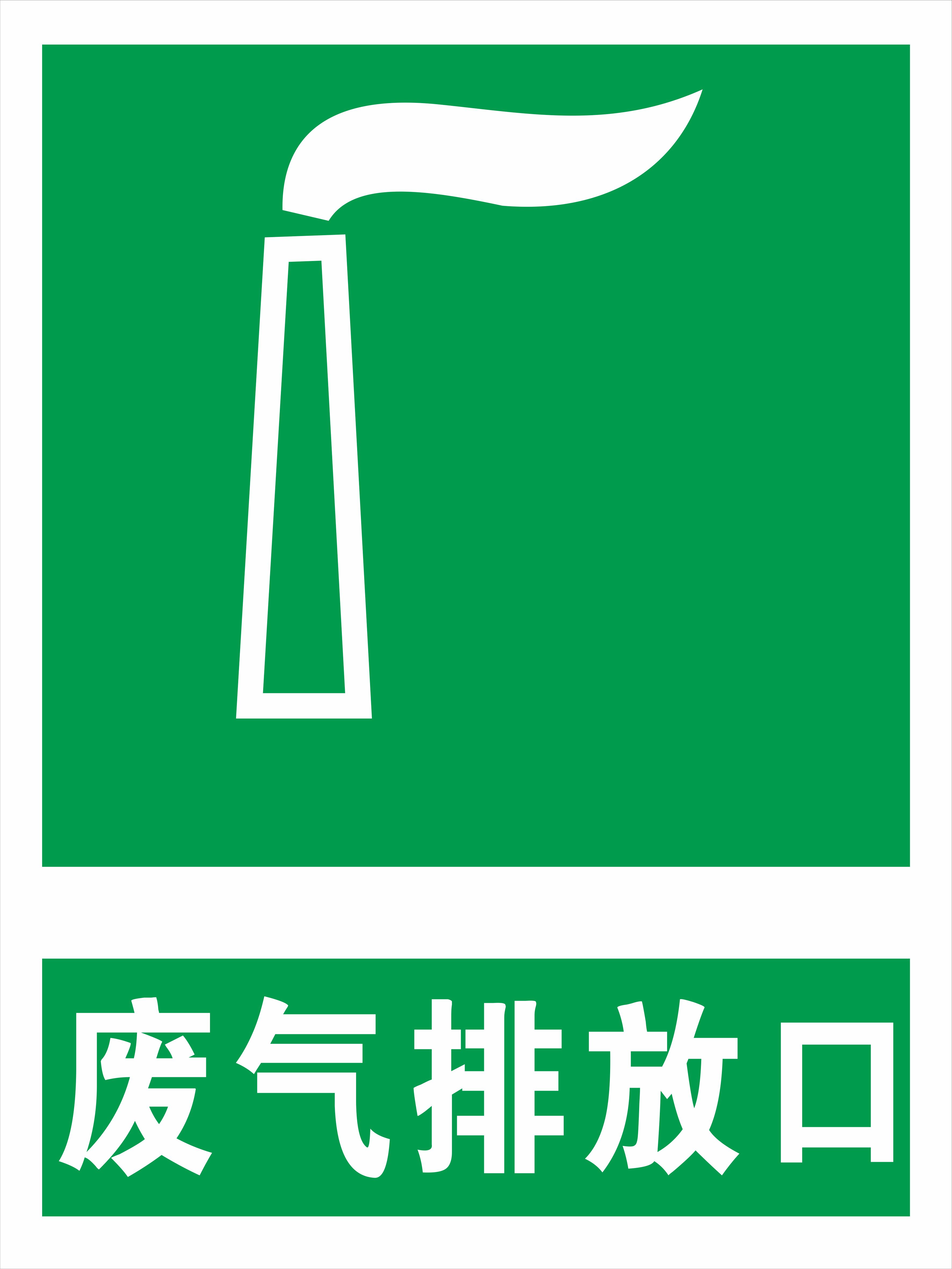 废气排放口 标识牌 标示牌 环境保护标志 铝反光 安全警示牌_双氙车灯