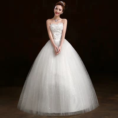 16新款大码婚纱礼服夏胖MM显瘦新款一字肩胖