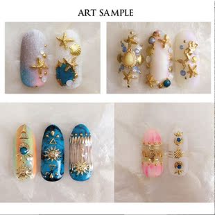 狮子苍蝇百搭饰品diya狮子配件贝壳树脂贴钻用品12色美甲扇贝图片脸上饰品指甲图片