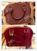 意大利代购正品LV路易威登ALMA BB漆皮M91584女士贝壳包带小票