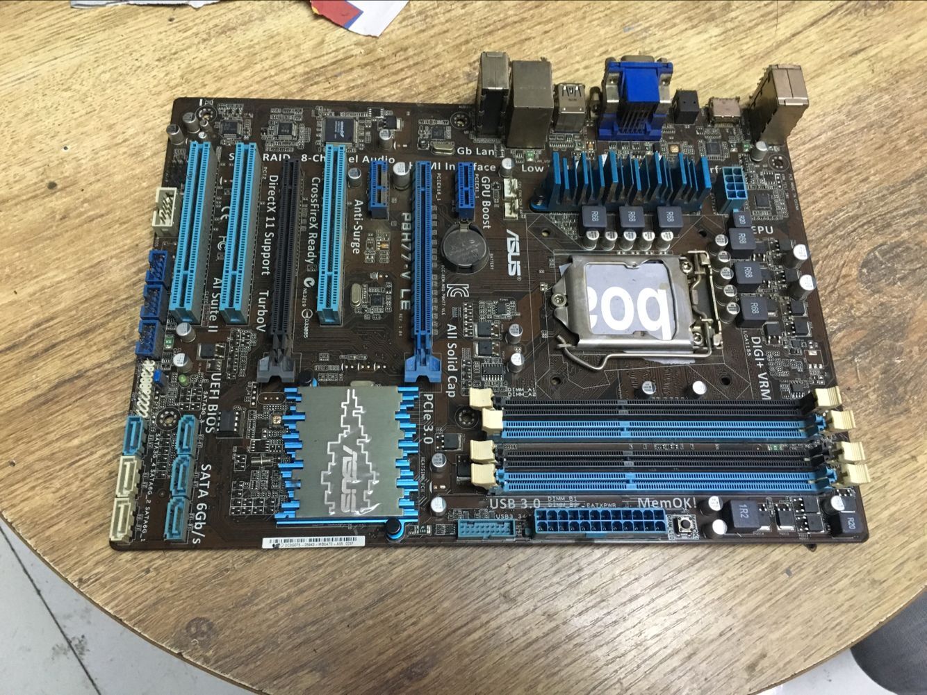 asus/华硕 p8h77-v le支持1155 i3 2120 i3 3220cpu4条 ddr3内存