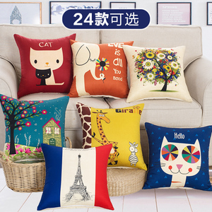 卡通印花沙发抱枕靠垫