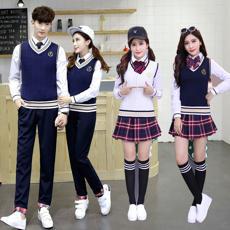 英伦校服套装学院风男女秋季韩版班服初高中学生制服韩国校园服装