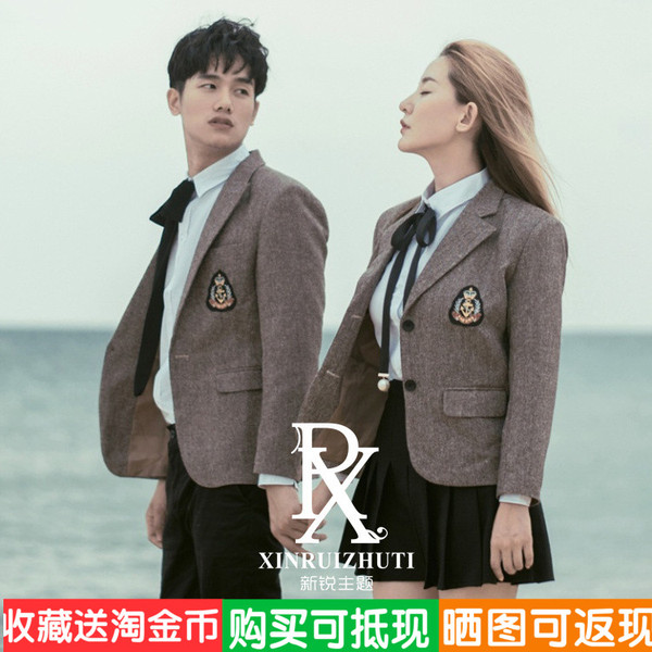 热销女学生校服_ 子百褶裙黑色 校服套装 学院