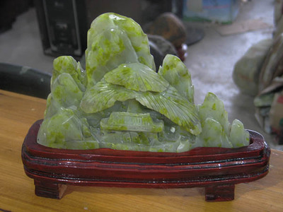 蓝田玉摆件天然奇石观赏石原石头山水假山鱼缸石玉石雕刻包邮礼品