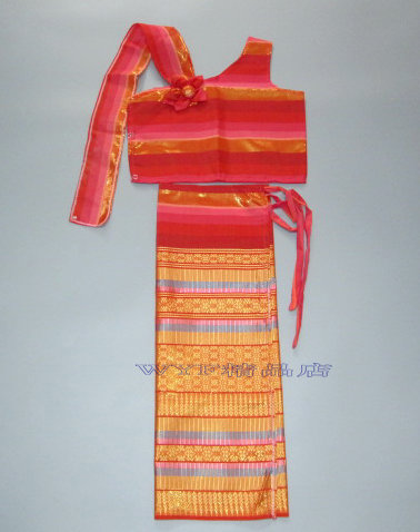 六一多色泰国传统民族服装傣族女童披肩生活装