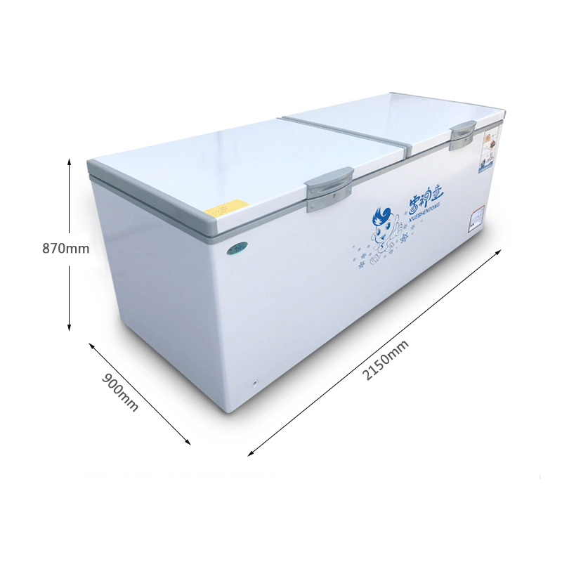 雪神童1018升节能大冰柜冷藏冷冻卧式冷柜冷冻柜冰柜商用 大容量