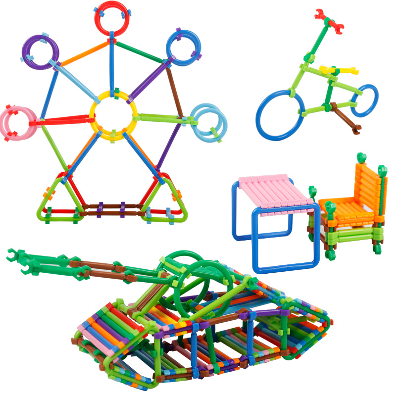 儿童聪明积木棒魔术棒积木塑料拼插拼装益智玩具 智慧棒拼接玩具