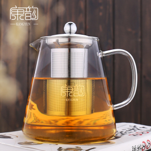 康韵 玻璃不锈钢内胆花茶壶