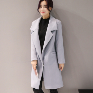 秋冬季中长款修身呢子大衣