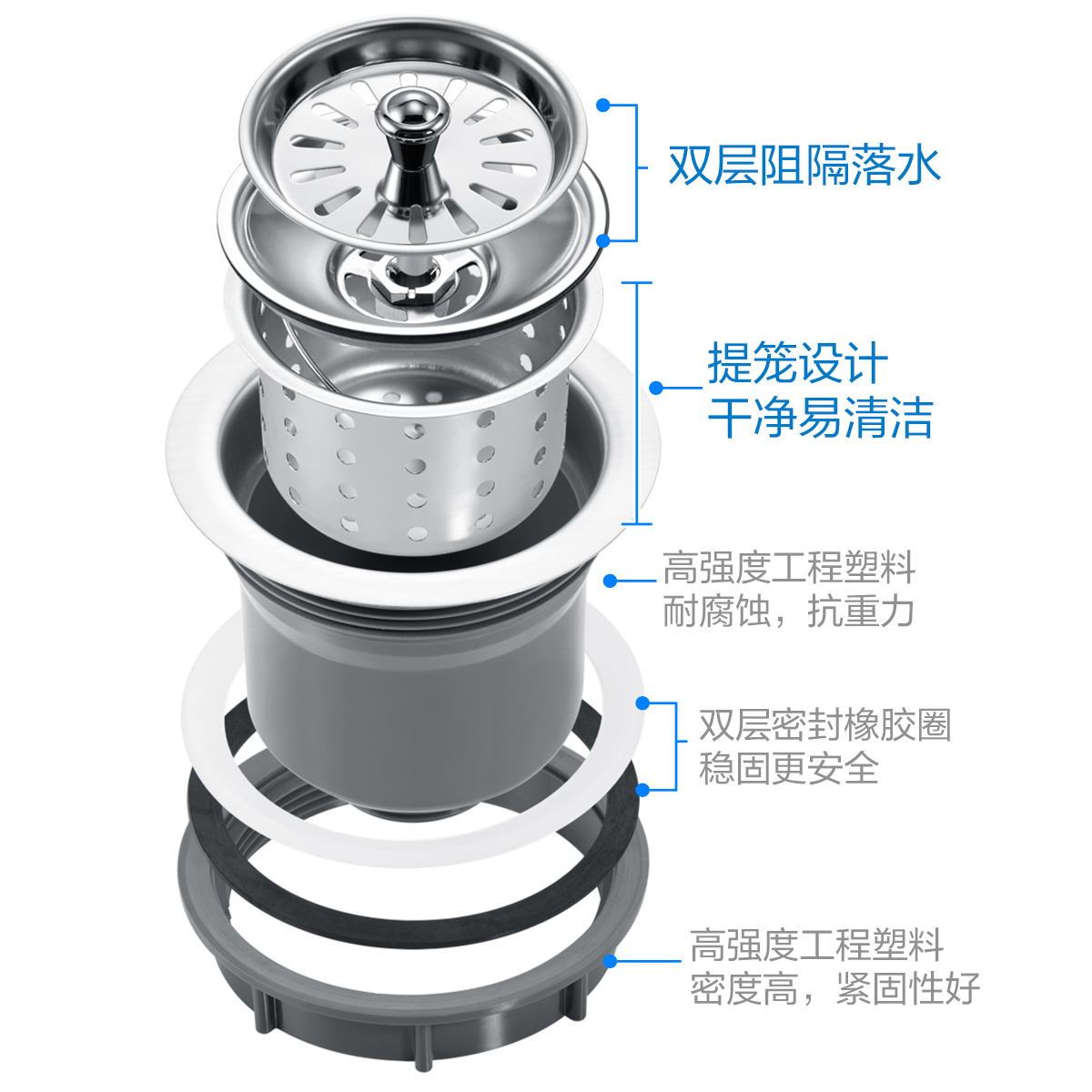 moen摩恩提笼式水槽落水器下 sb16/sb10/10号/sb19/sb