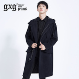gxgjeans男装冬季保暖男士都市时尚休闲长款大衣64926609