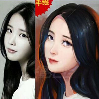 tk-真人ps照片转手绘漫画头像设计定制制作唯美卡通人物画像代画