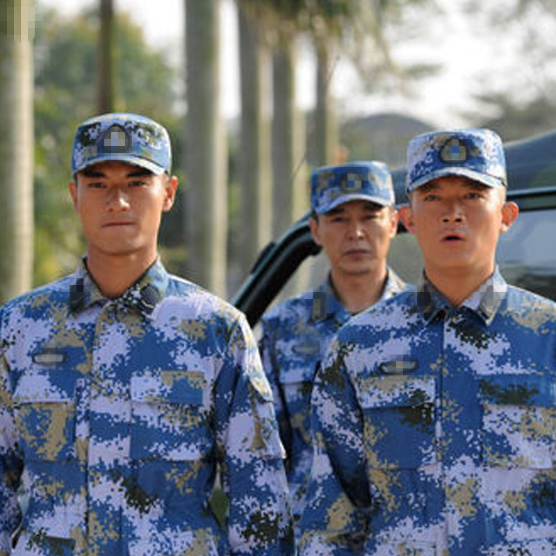 配发正品海军迷彩服套装男秋冬海洋军装作训服女耐磨透气火蓝刀锋