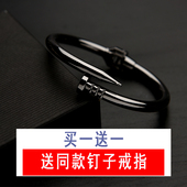 全新升级弹簧 男女生学情侣日韩潮流简约 欧美钉子手镯明星GD同款