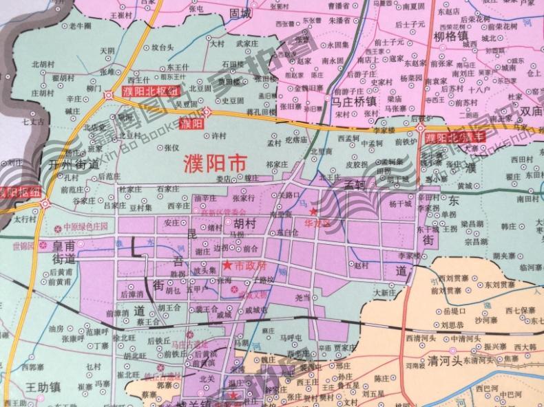 20新版 河南十八市全开系列地图 濮阳市地图 濮阳地图挂图 含郊县