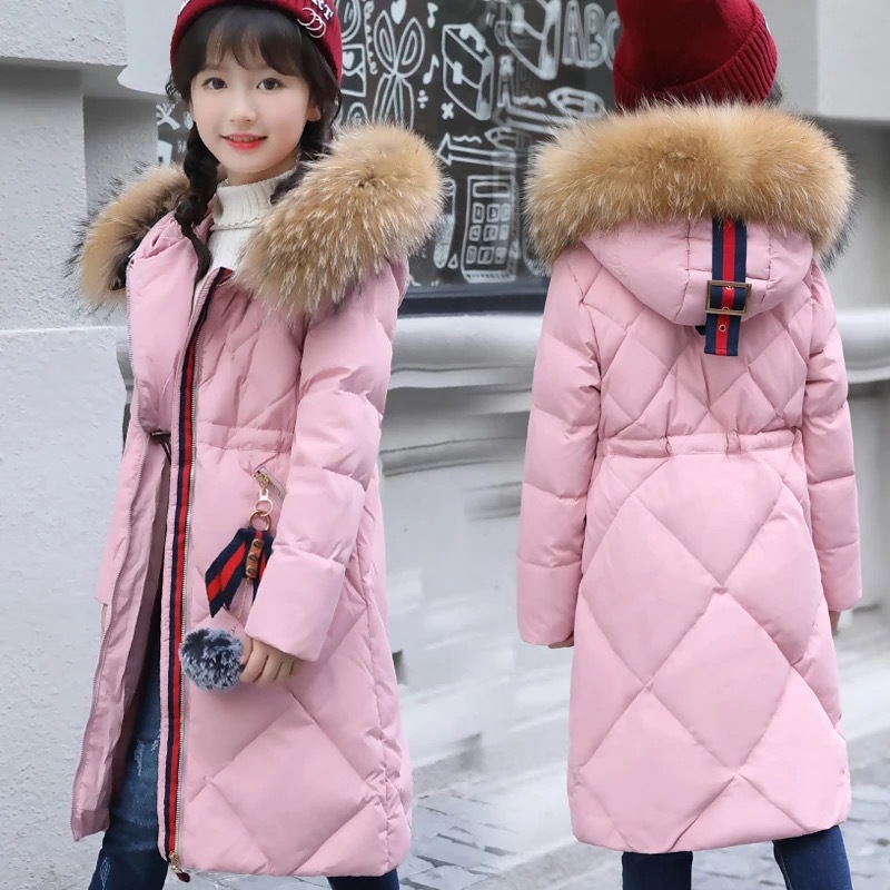 5冬装女童6中长款羽绒服12外套7儿童装8女孩9衣服15岁
