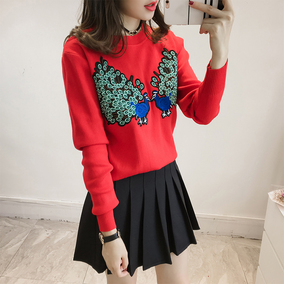 2016秋冬女装韩版淑女针织时尚连衣裙两件套