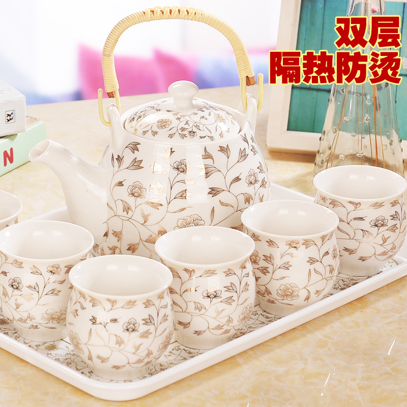 泡茶壶景德镇陶瓷茶壶家用凉水壶茶杯整套过滤网茶具套装特价礼品
