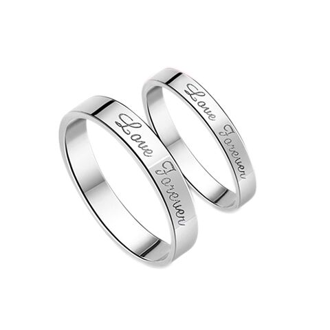 男士一对生日礼物刻字日韩版创意 戒指情侣银
