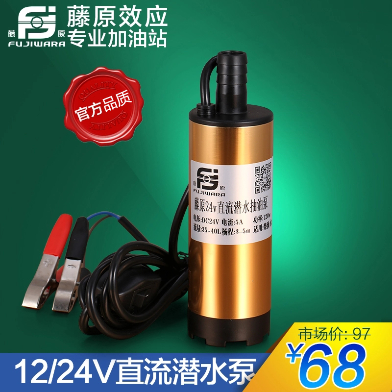 藤原便捷式12v24v直流潜水泵车载点烟器抽油泵小水泵电动输油泵