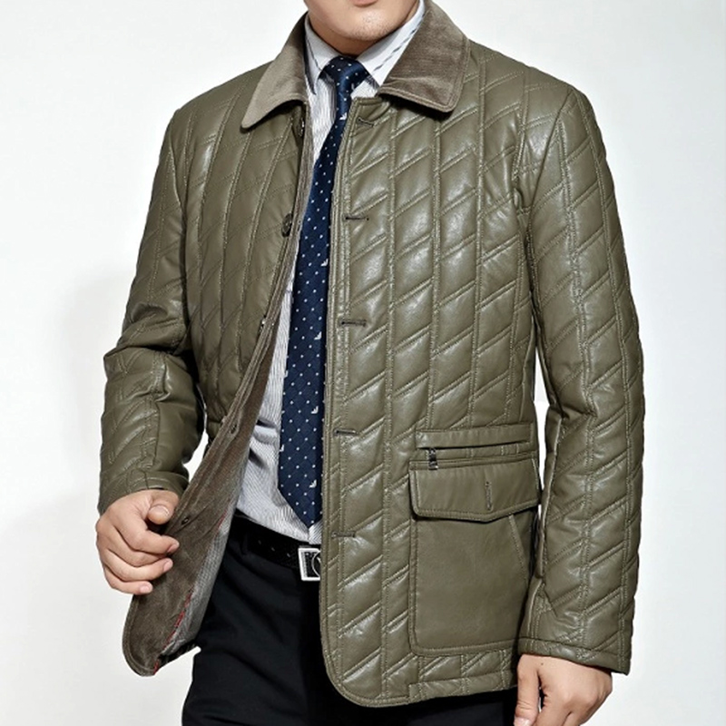 一秒疯抢_秋冬装皮棉衣男 时尚休闲装外套男士