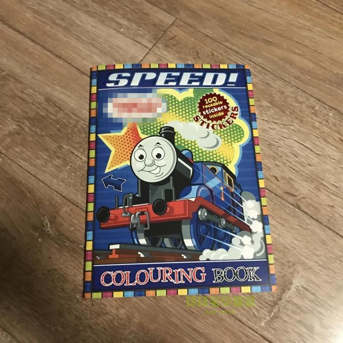 儿童填色卡通绘画本 托马斯thomas益智涂鸦本带贴纸涂色书