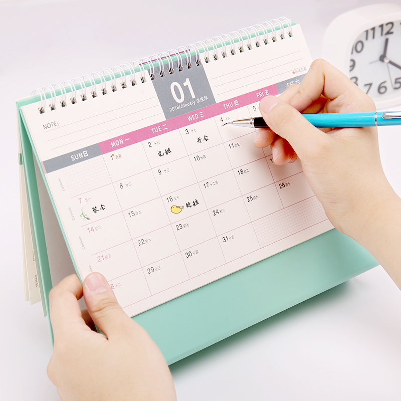 2018年台历定制创意办公桌面摆件计划本日历记事本年历日程本定制图片