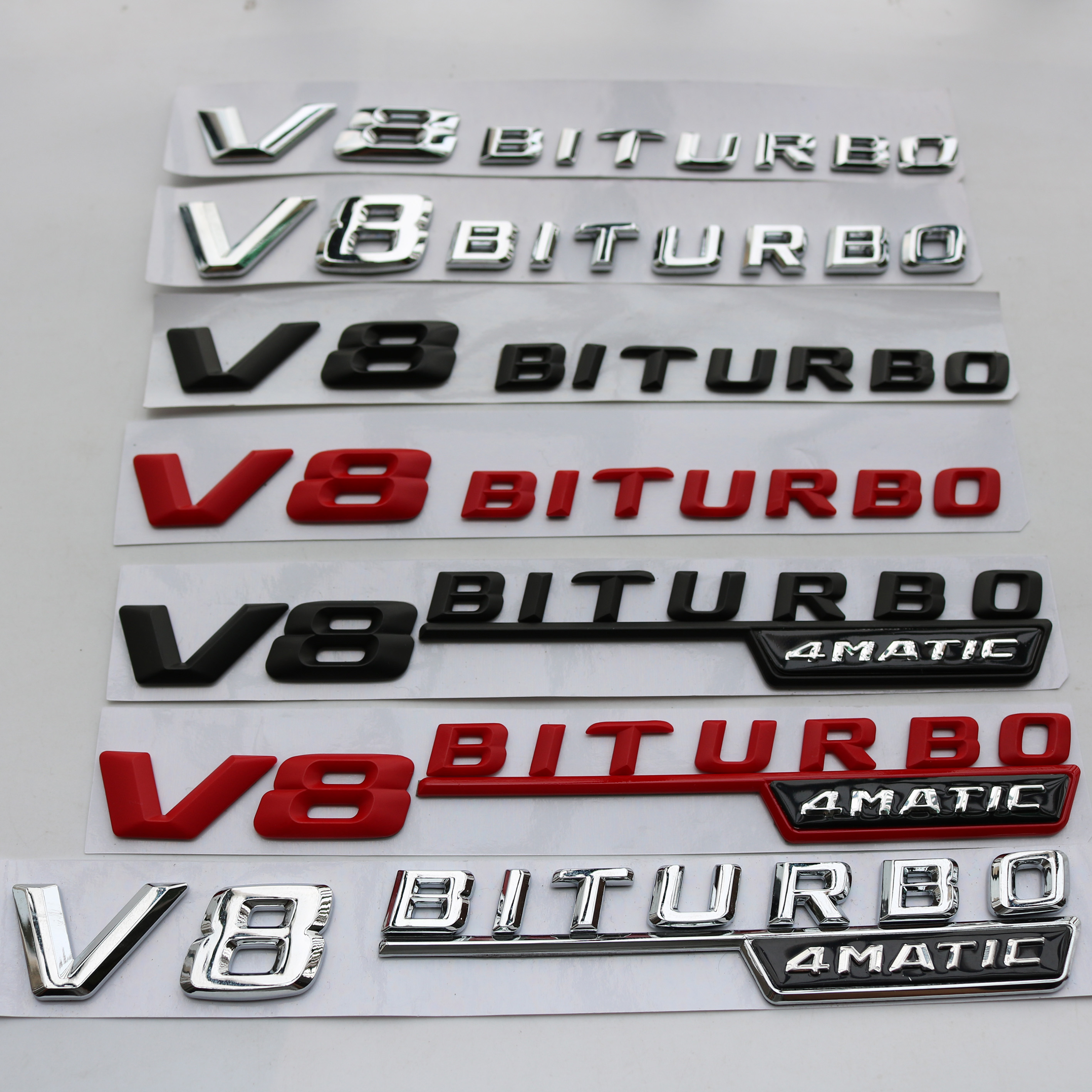 奔驰mercedes benz叶子板侧标车标字母标v8 biturbo黑色