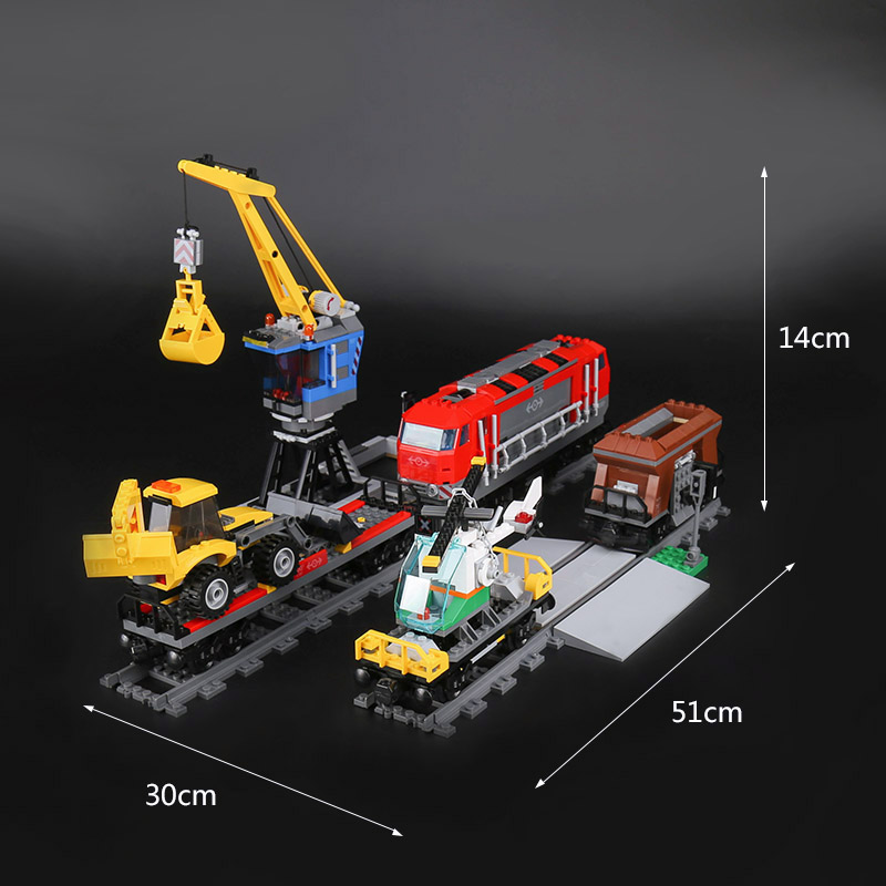 乐拼正品城市系列02009城市重载列车兼容高60098益智拼装玩具积木