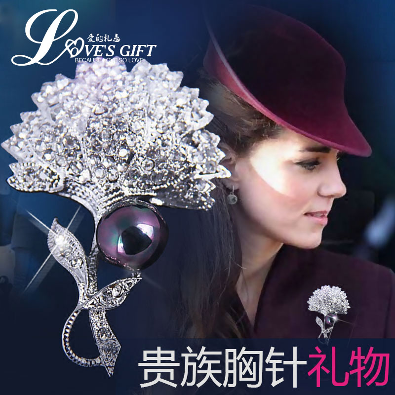 欧美凯特王妃胸针高档女士礼物韩版人造珍珠蒲公英胸花连衣裙饰品