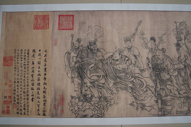 1:1真迹 高清复制 艺术微喷 宣纸国画 武宗元 朝元仙仗图44*605cm