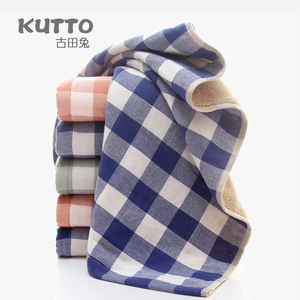 KUTTO纯棉纱布格子毛巾