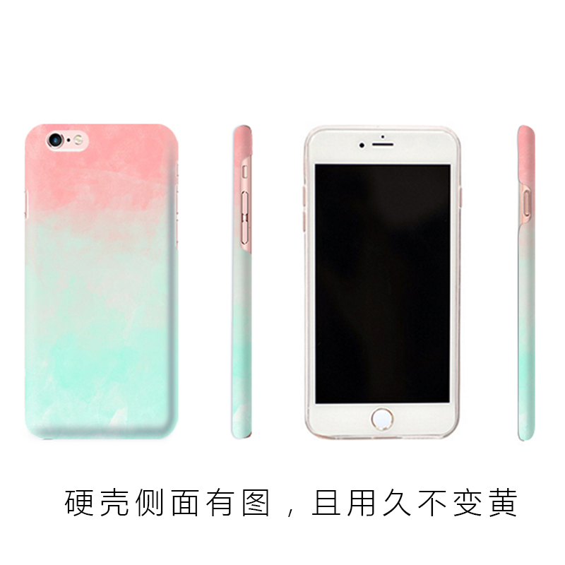 大喵渐变iphone7西瓜红薄荷绿6s流行色6plus原创好看苹果se手机壳