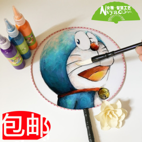团扇宫扇空白宫扇批发 绘画真丝手绘书法包邮圆扇子幼儿园创意diy