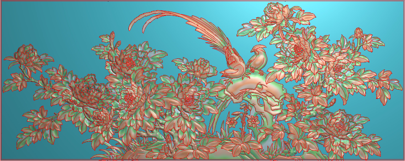 精雕图/灰度图/石雕/牡丹花/花开富贵/国色花香b147