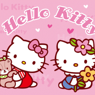 儿童房自粘墙贴公主女孩卧室床头背景墙壁纸hellokitty猫大型壁画